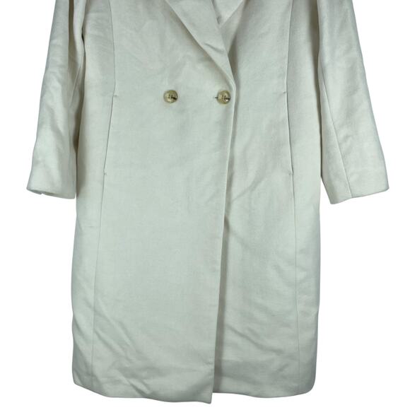 Ann Taylor Wool Blend Double Breasted Long Coat White Size S - Picture 5 of 10
